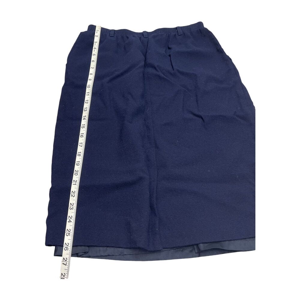 Alfred Dunner Pencil Skirt Women's 16 Navy Lined Straight Elastic Waist Pull On - Picture 6 of 6